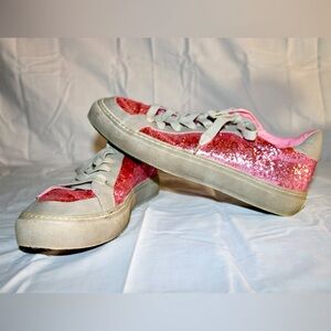 Sam Edelman Circus Pink Glitter Sneakers Women’s Size 10